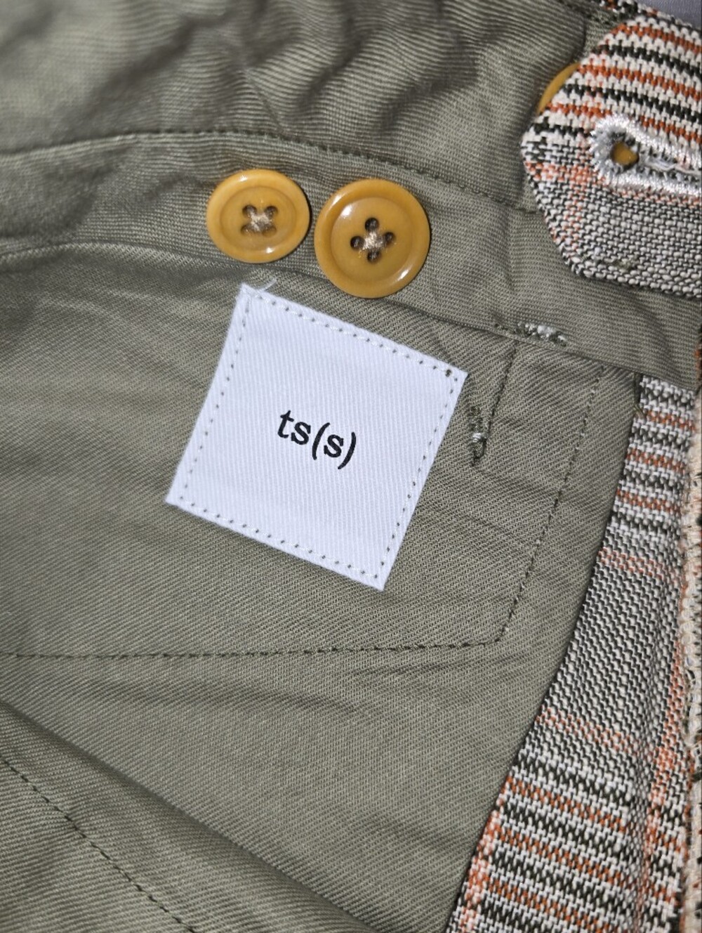 NWT ts(s) Takuji Suzuki Japanese Menswear Plaid Shorts Cotton Linen Blend 2 S/M - Picture 4 of 7